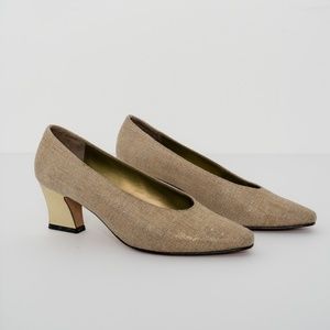 Gold Detail Vintage Italian Pumps